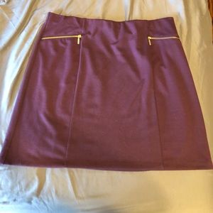 Purple George pencil skirt with zipper accents